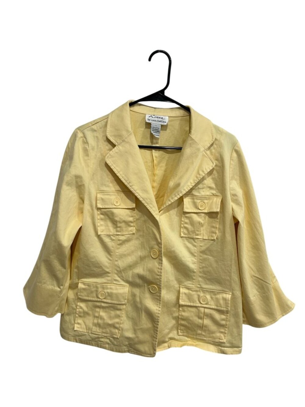 Linea By Louis Dell'Olio Large Yellow Cotton Jacket Muted Palette Academia